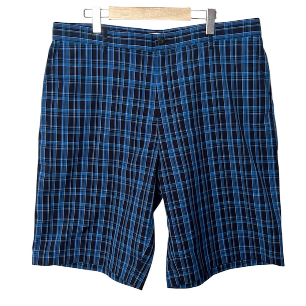 Adidas Golf Shorts Blue Plaid Men’s Size 38 Stretch